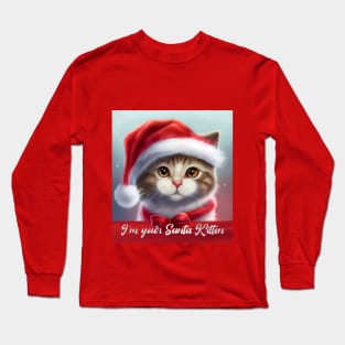 I am your Santa Kitten | Lovely Cute Cat With Red Ribbon and a Santa Hat Long Sleeve T-Shirt